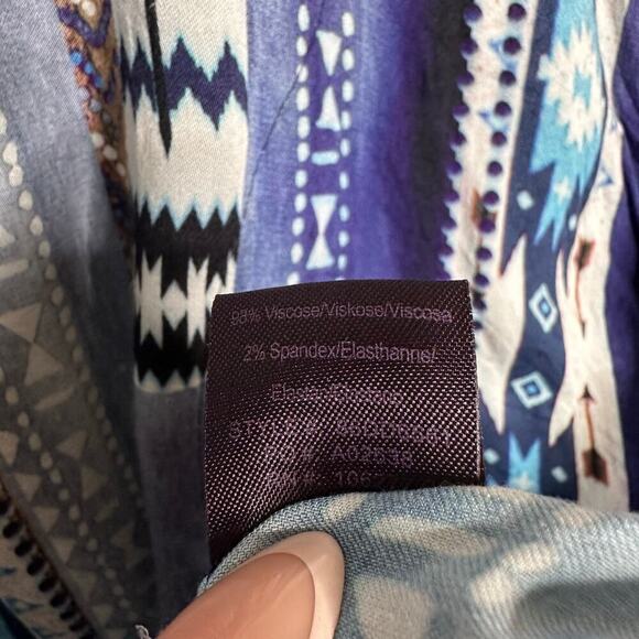 Hale Bob Aztec Shift Dress Women's Blue Size Small - Picture 3 of 4